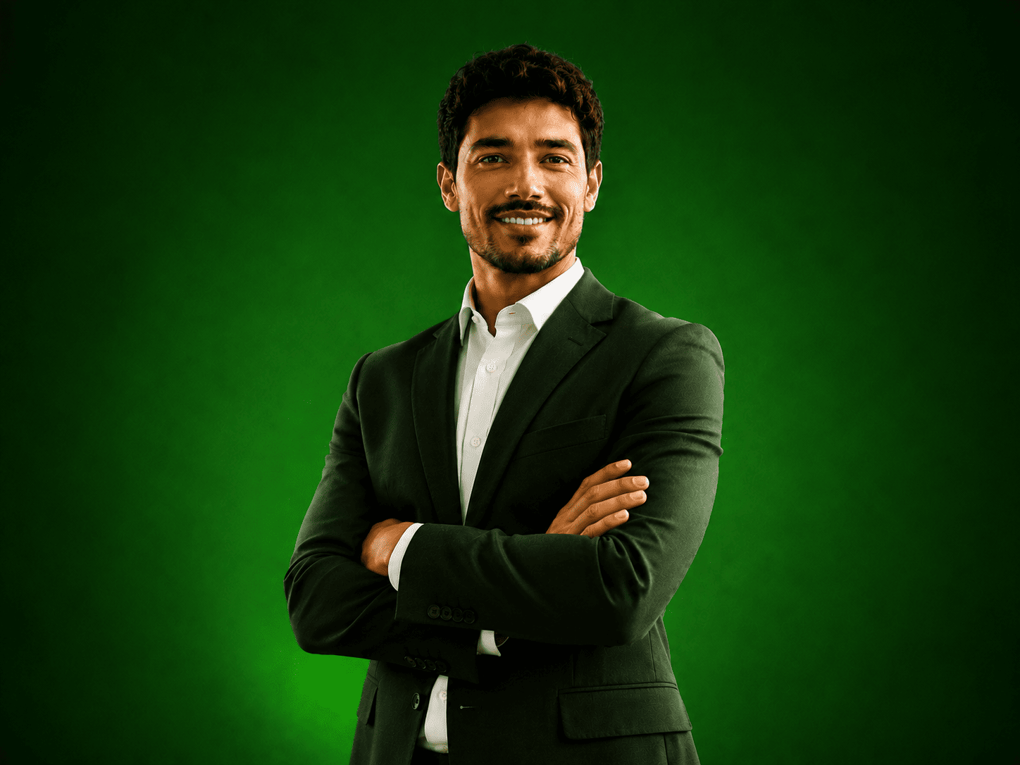 Peça visual Tech Human com executivo segurando um card sobre empresas que querem usar IA e não sabem por onde começar